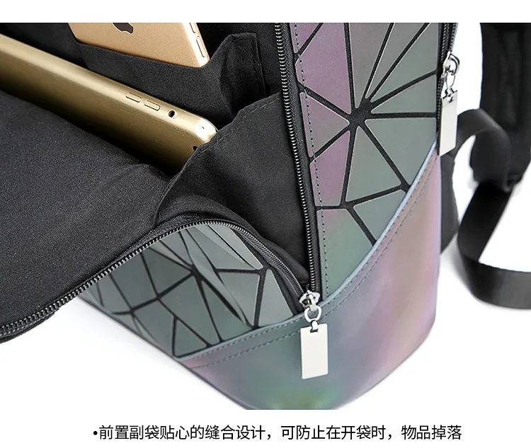Новинка, женский корейский рюкзак с лазерным геометрическим узором, женские повседневные школьные сумки, модные дорожные сумки, рюкзак Bolas, сумка Bao