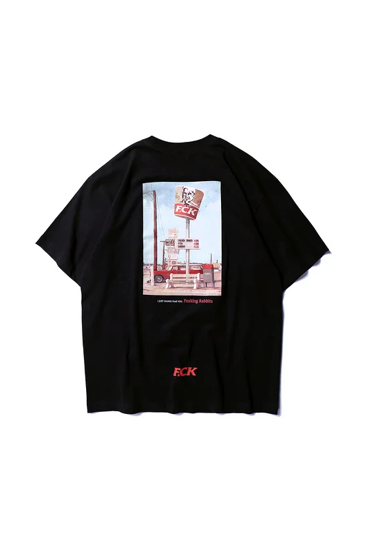 

2019ss Summer FKING Rabbits FCK Printed Women Men Cotton T shirt Streetwear Hiphop Men Short Sleeve T shirts tees