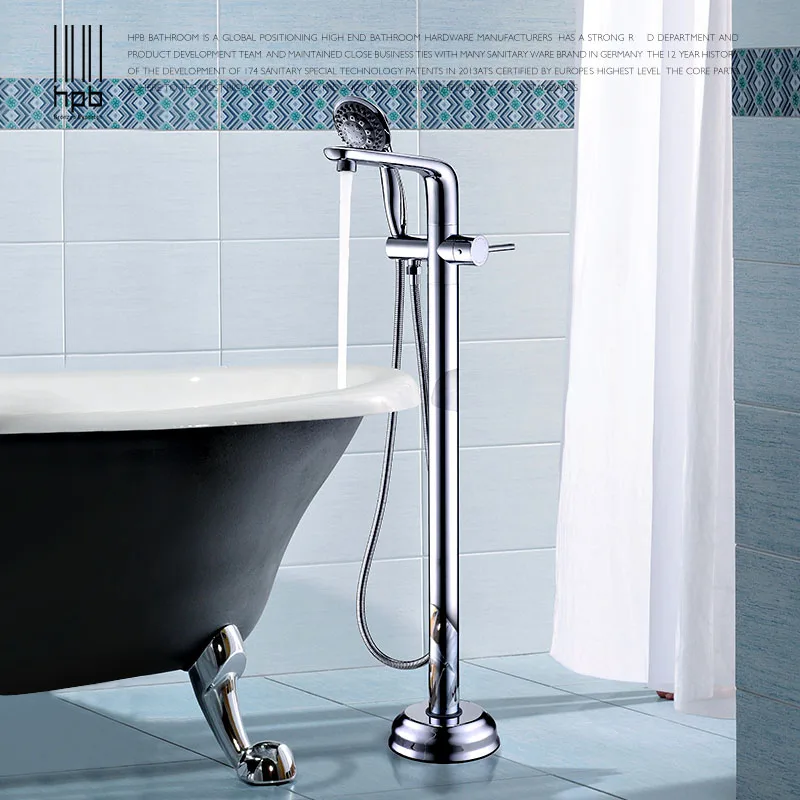 HPB Floor Mounted Bath tub Faucet Brass Bathroom Hot and Cold Water