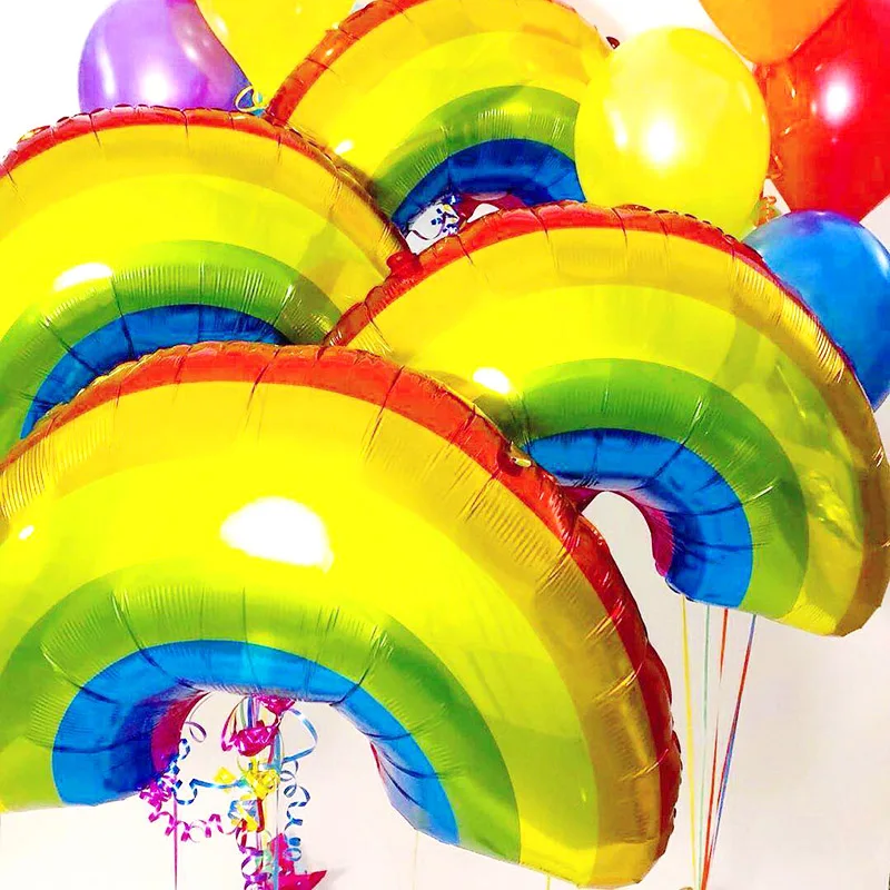 Большие воздушные шары из фольги с радугой и улыбкой на солнце для дня рождения, вечерние, детские, летние, детские, для душа, гелиевый воздух, свадебные шары
