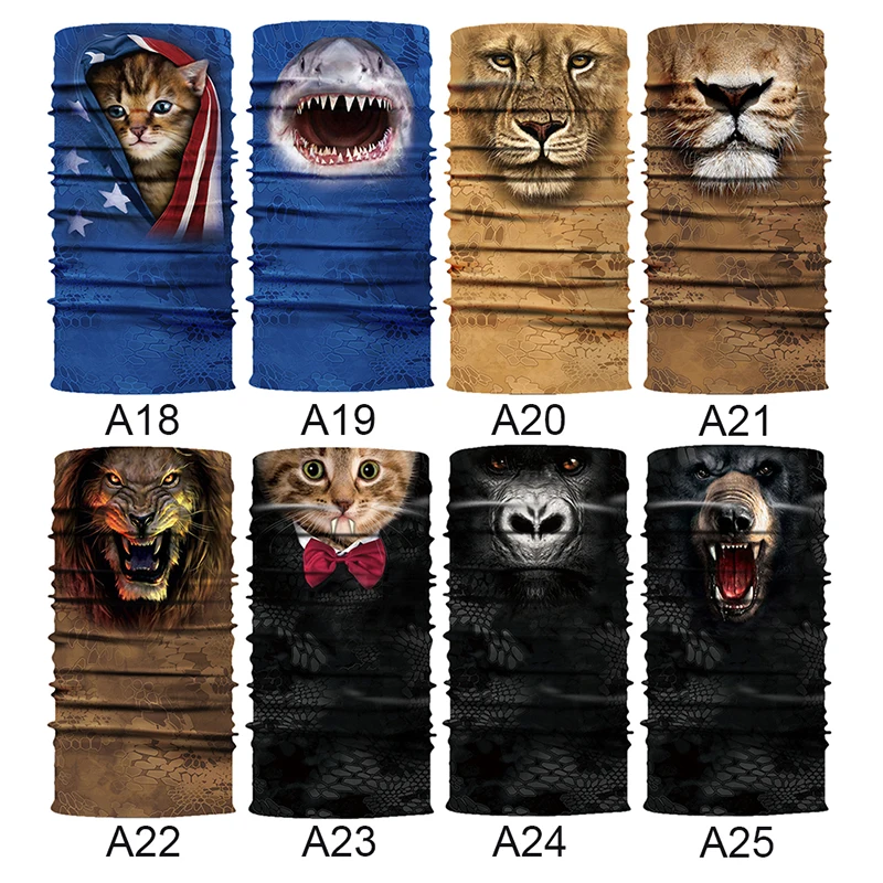 Outdoor Sports Bicycle 3D Magic Headband Neck Warmer Cycling Face Mask Bike Head Scarf Bandana Scarves Animal Mask