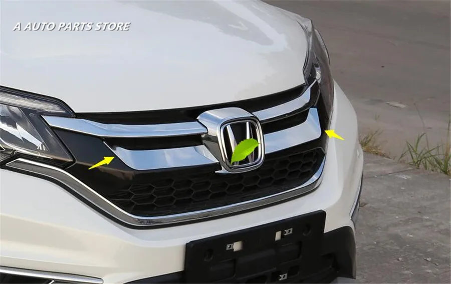 Front Grille Racing Cover Trim 2 Piece / set Stainless Steel Exterior For Honda CRV CR-V 2015 2016 | Автомобили и мотоциклы