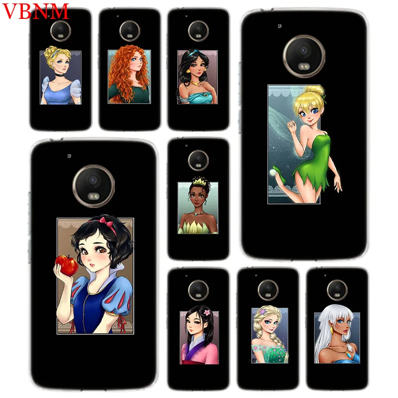 

Princesses Art Trend Accessories Phone Case For Motorola Moto G7 G6 G5S G5 E4 Plus G4 E5 Play Fit Pattern Customized Coque Cover