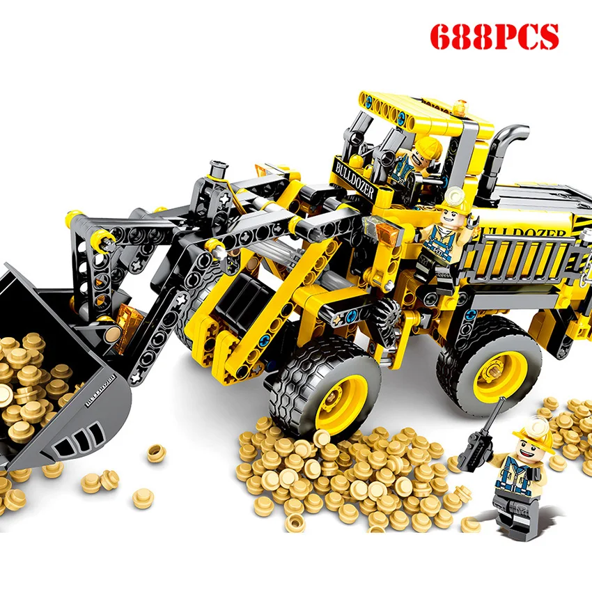 

City Engineering Technic Bulldozer Truck Building Blocks Compatible Legoed Technic Construction Bricks Educational Toy For Child