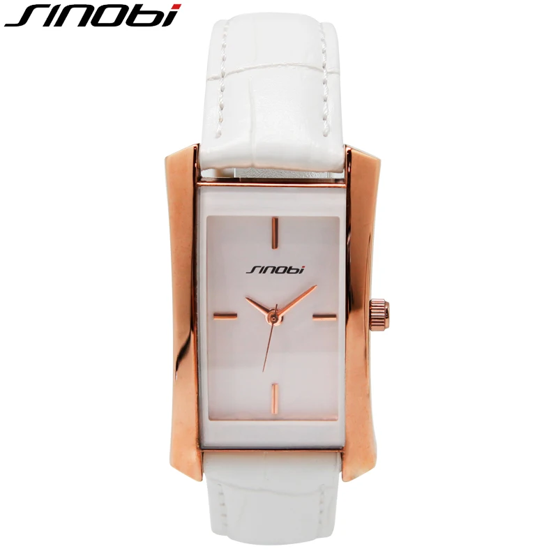 

SINOBI Gold Women Watches 2018 Relogio Masculino Business Fashion Clock Leather Band Elegant Quartz-watch For Men And Women
