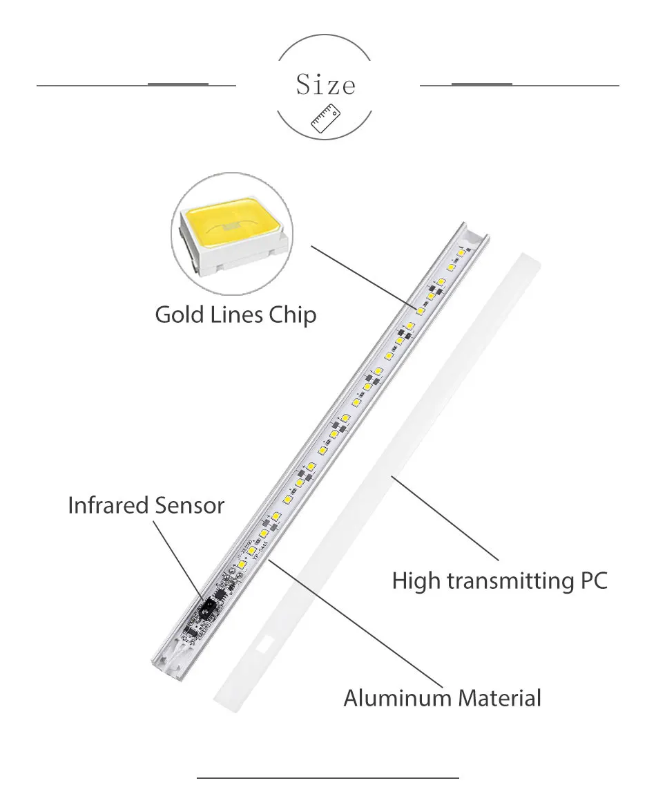4W7W LED Under Cabinet Light Bar Motion Sensor Display Case Wardrobe Night Lights Cabinet Lamp Cupboard Indoor Lighting (10)