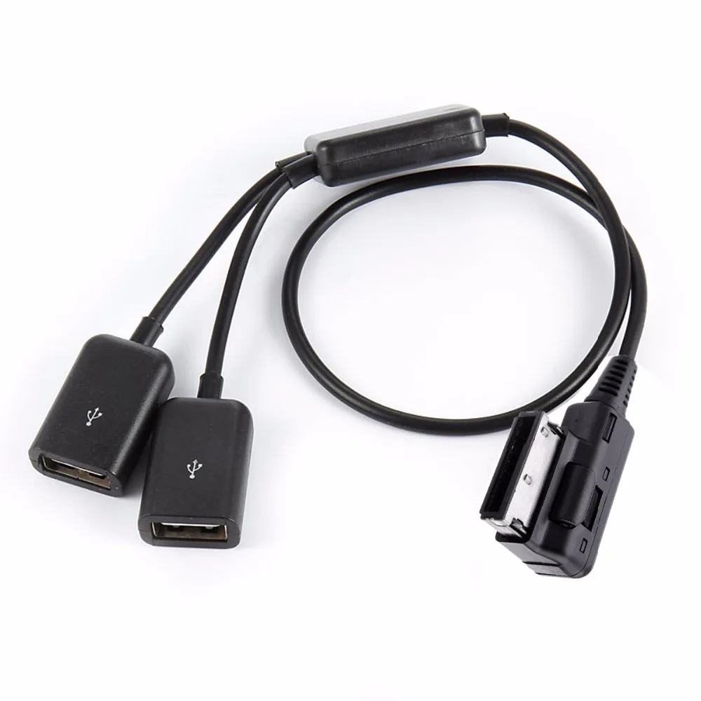 Cablecc CY Media In AMI MDI Dual USB Ports AUX Flash Drive Adapter