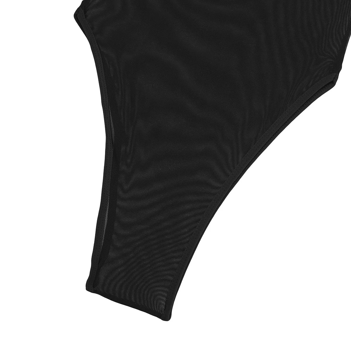 Iiniim, сексуальное женское экзотическое белье, Wetlook, прозрачный цельный комбинезон, сетчатый, с высоким вырезом, без рукавов, трико, боди, ночное белье