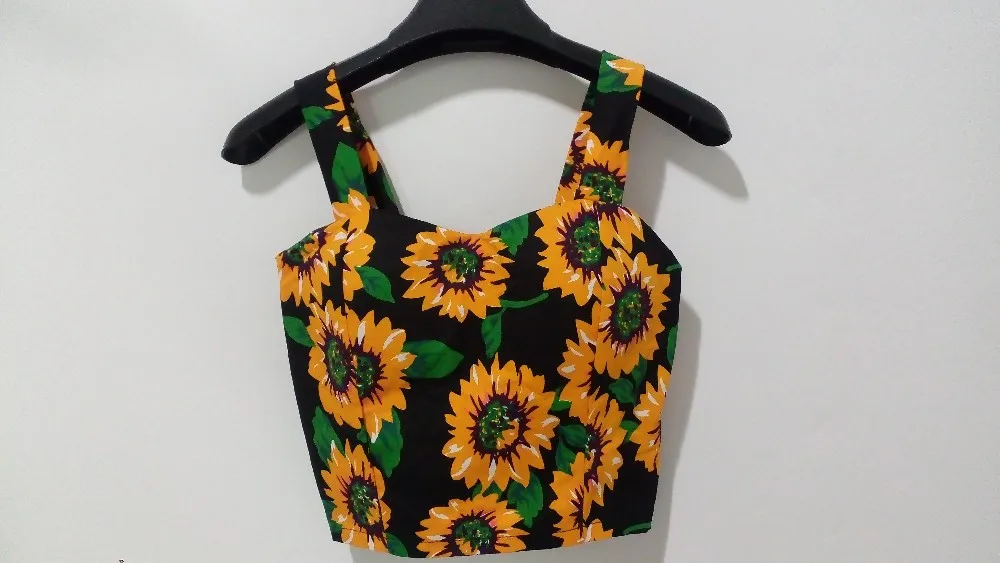 Floral Crop Top Plaid Short Top