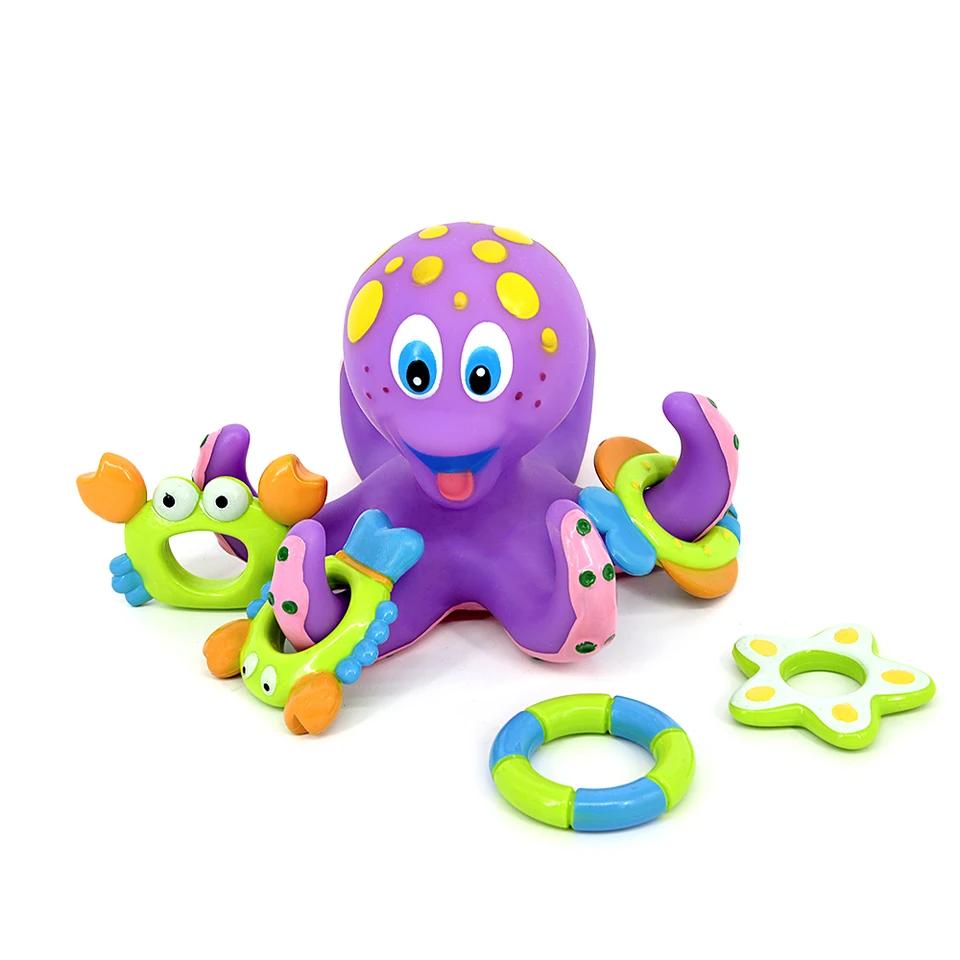 purple octopus bath toy