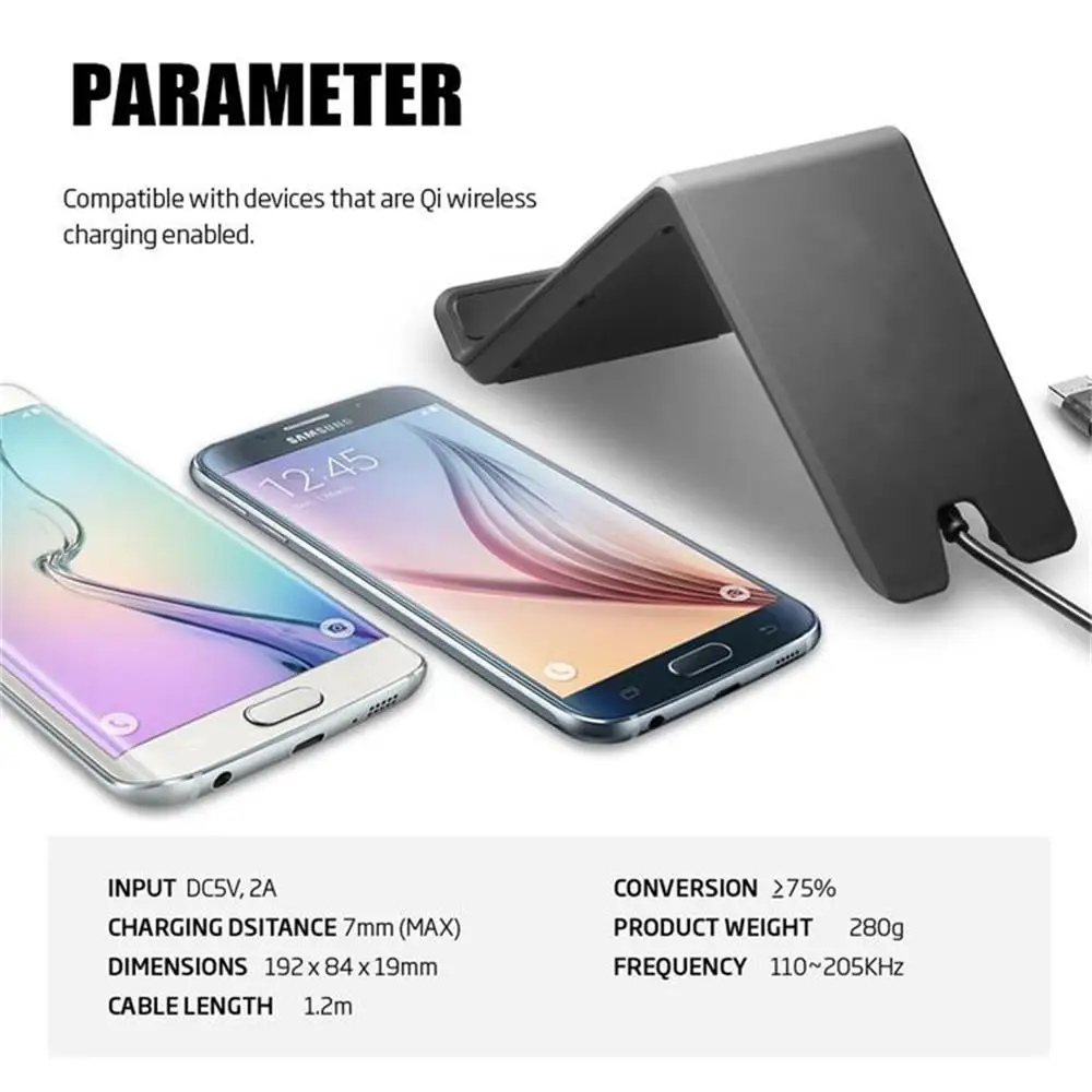 

696 A6 fast Three Coils Qi Wireless Charger For Samsung Galaxy S8 Plus S7 S7 Edge S6 Edge Note