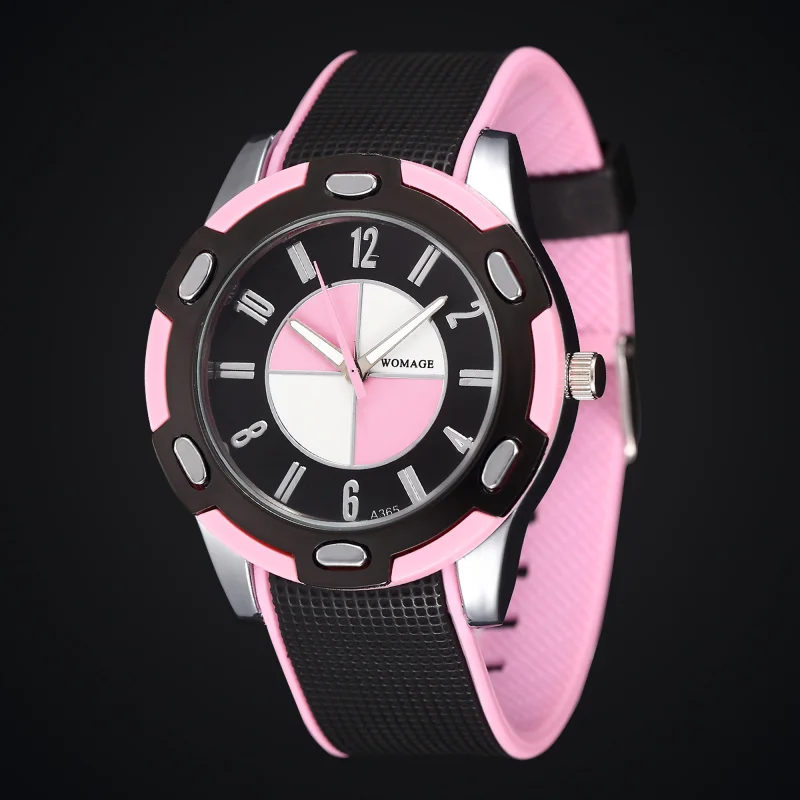 Модные Повседневные спортивные часы Montre Femme с силиконовым ремешком кварцевые часы Relogio Masculino мужские женские наручные часы Horloge Прямая поставка - Цвет: Pink
