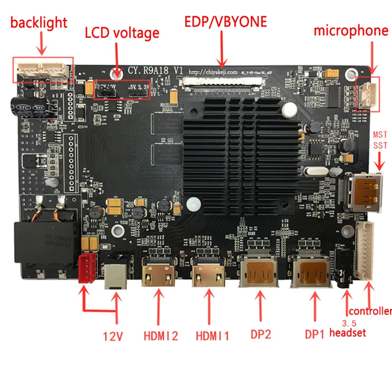 

5K driver board R9A18 LCD hd display motherboard HDR Freesync edp VBO 4K 144Hz DIY for LCD LED screen