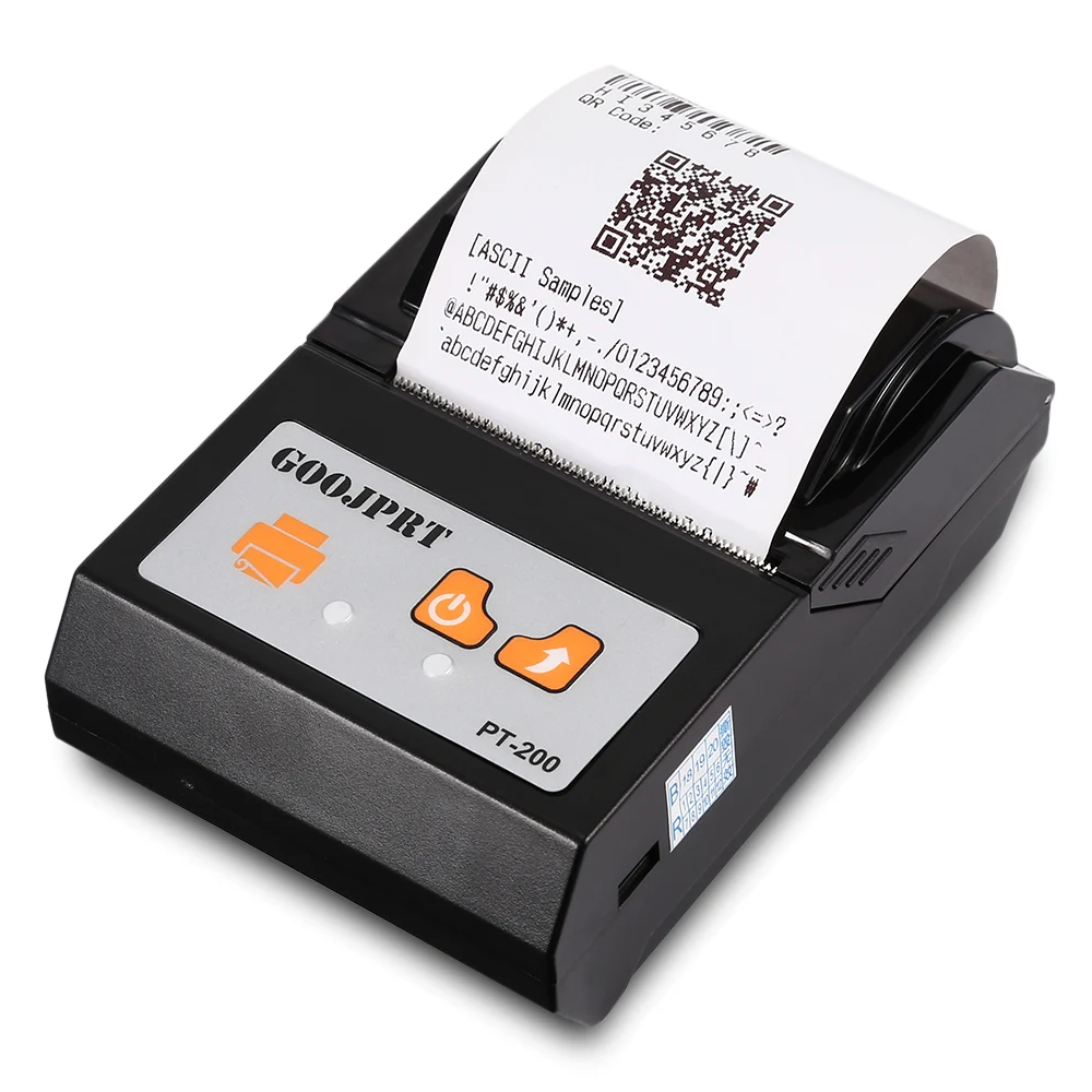 baratas GOOJPRT PT200 58mm Portátil Sem Fio Bluetooth Impressora Térmica Para Android IOS