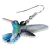 Bonsny Acrylic Flying Violet Sabrewing Hummingbird Bird Earrings Big Long Dangle Drop Fashion Animal Jewelry For Women Girls Kid ► Photo 2/5