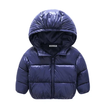 Новая куртка для мальчиков зимние хлопковые пальто для маленьких мальчиков и девочек теплая детская одежда теплая зимняя детская верхняя одежда с капюшоном 12 стилей - Цвет: Синий