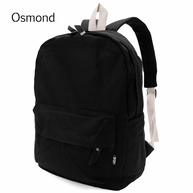 

Osmond Backpack Solid Color Canvas Backpack Students Unisex Boy Girl Schoolbag Versatile Bookbag Rucksack Blue Red Mochila 2017