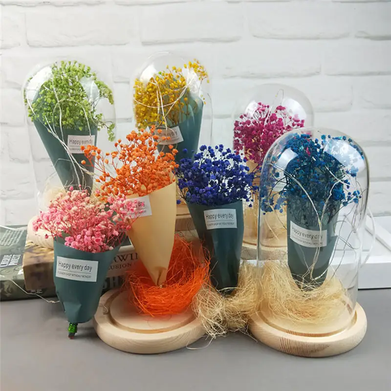 Gypsophila романтическое моделирование стеклянная крышка Led микро пейзаж с USB питание
