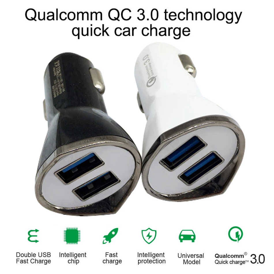 JKING автомобильное USB зарядное устройство Быстрая зарядка 3,0 зарядное устройство для мобильного телефона двойной USB быстрая QC 3,0 Автомобильное зарядное устройство для samsung Xiaomi планшет зарядное устройство