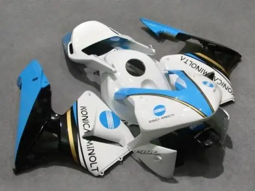 Гонок версия обтекателя комплект для HONDA CBR600RR F5 03 04 CBR 600RR 2003 2004 cbr 600 ABS белый черно-голубые Обтекатели набор