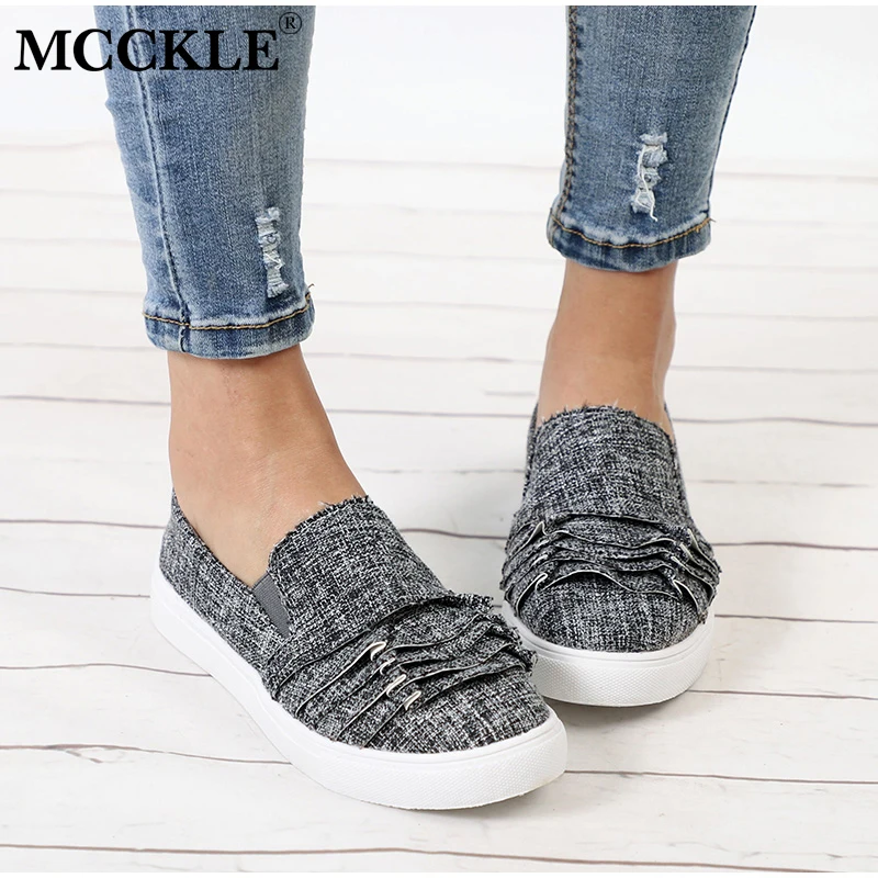 women slip on sneakers shallow loafers vulcanized shoes