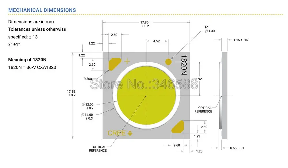 CXA1820 Size
