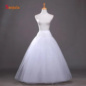 

4 Layers Tulle Hoopless Petticoat 2020 Cheap White A-line Wedding Accessories Ball gown Crinoline Skirt Waist adjustable jupon
