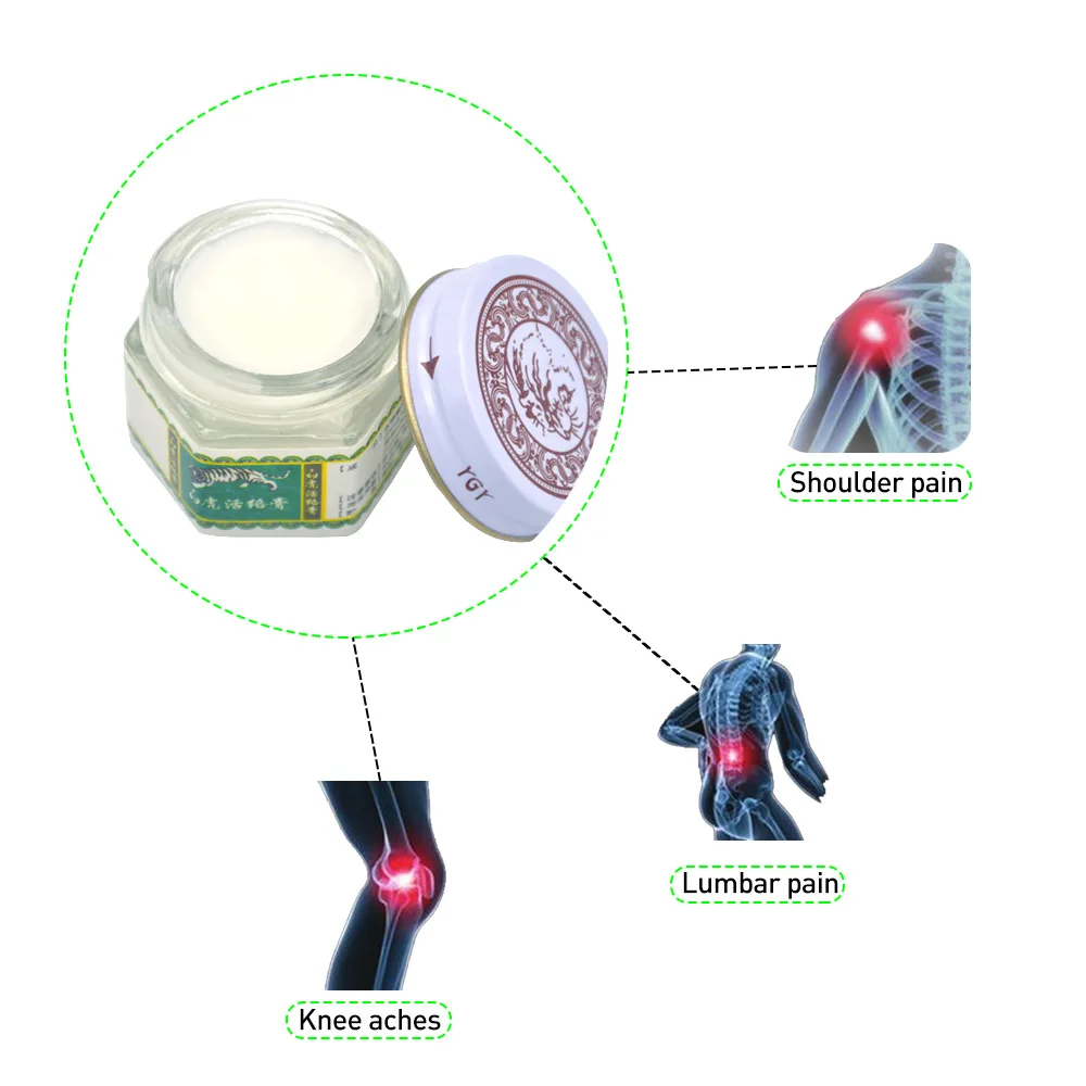 1 шт белый тигровый бальзам мазь суставный артрит мышечный оттирает боли крем китайский медицинский пластырь P0019