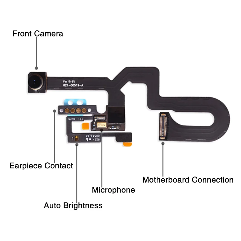 1 шт. для iPhone 7G 7 Plus световой датчик приближения маленькая фронтальная камера с гибким креплением кабель с камерой пластиковое кольцо держатель запчасти