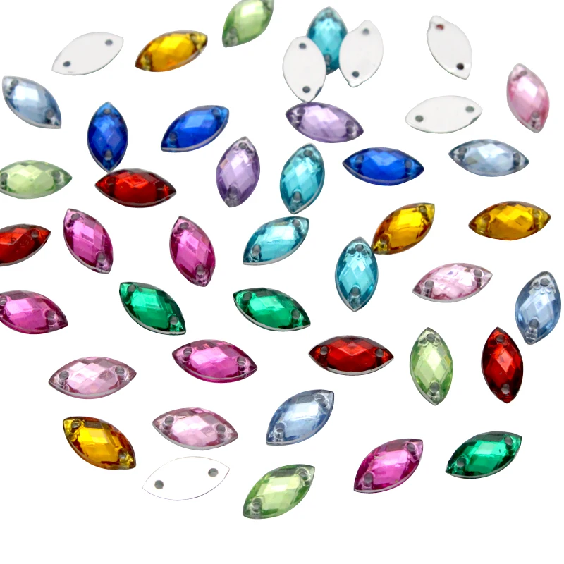 

200pcs/lot 5*10mm multi color optionsSew On Rhinestone Acrylic Flatback Stones For Clothes Dress Decorations D1104