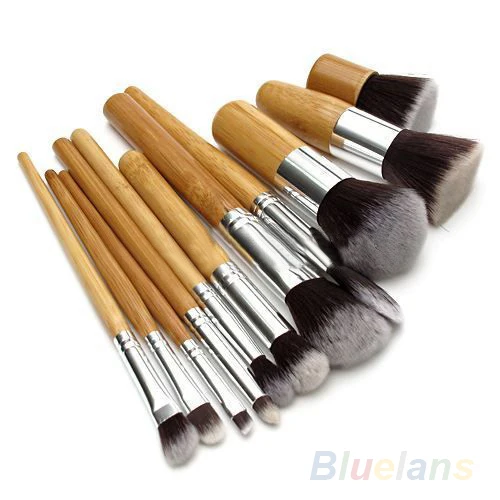 2016 Hot11Pcs Wood Handle Makeup Cosmetic Eyeshadow Foundation Concealer Brush Set brushes 02Q6 2UEV 7CXP 8LUB