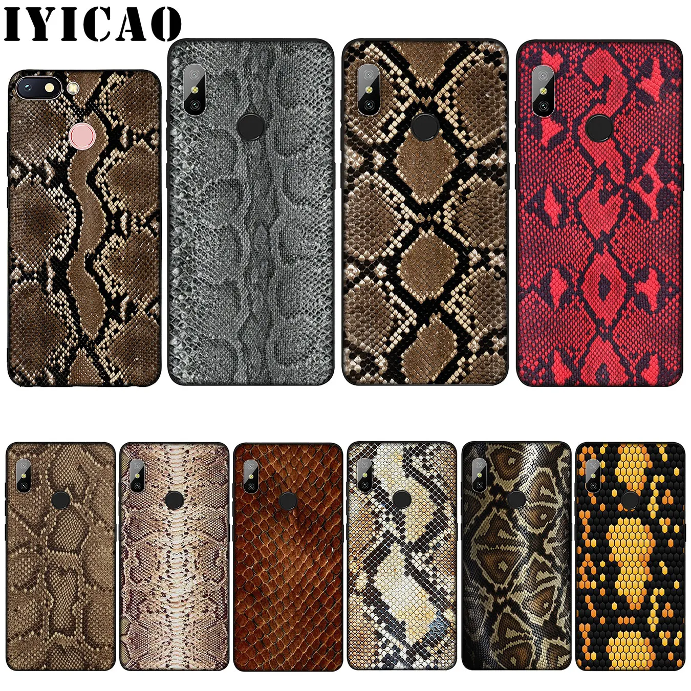 

IYICAO Snake Skin DIY Printing Drawing Soft Silicone Case for Xiaomi Mi 9 8 A2 Lite A1 6 pocophone f1 MAX 3 mi9 mi8 mia2