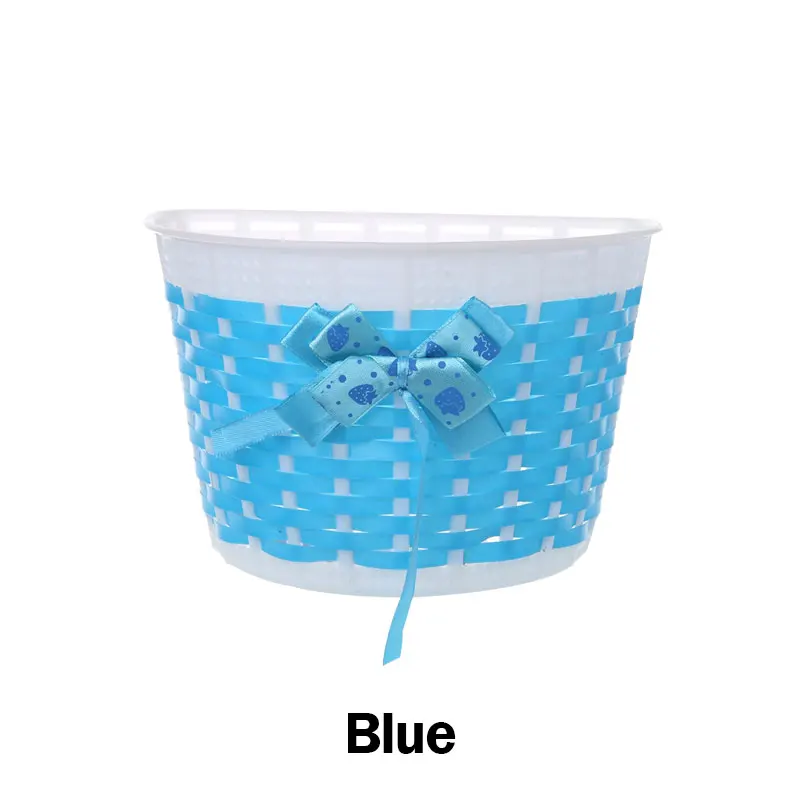 Новая велосипедная корзина, передняя сумка, задняя велосипедная подвесная сумка, велосипедная сумка с бантом, пластиковая ручка для хранения скутера, переноска для детей - Цвет: Синий