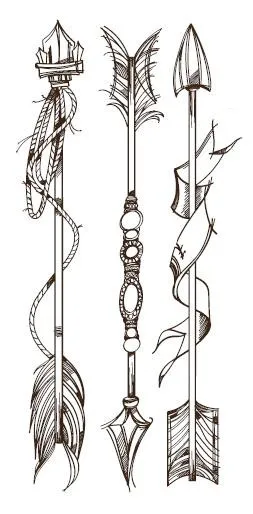 waterproof temporary fake tattoo stickers grey feather arrow tribe