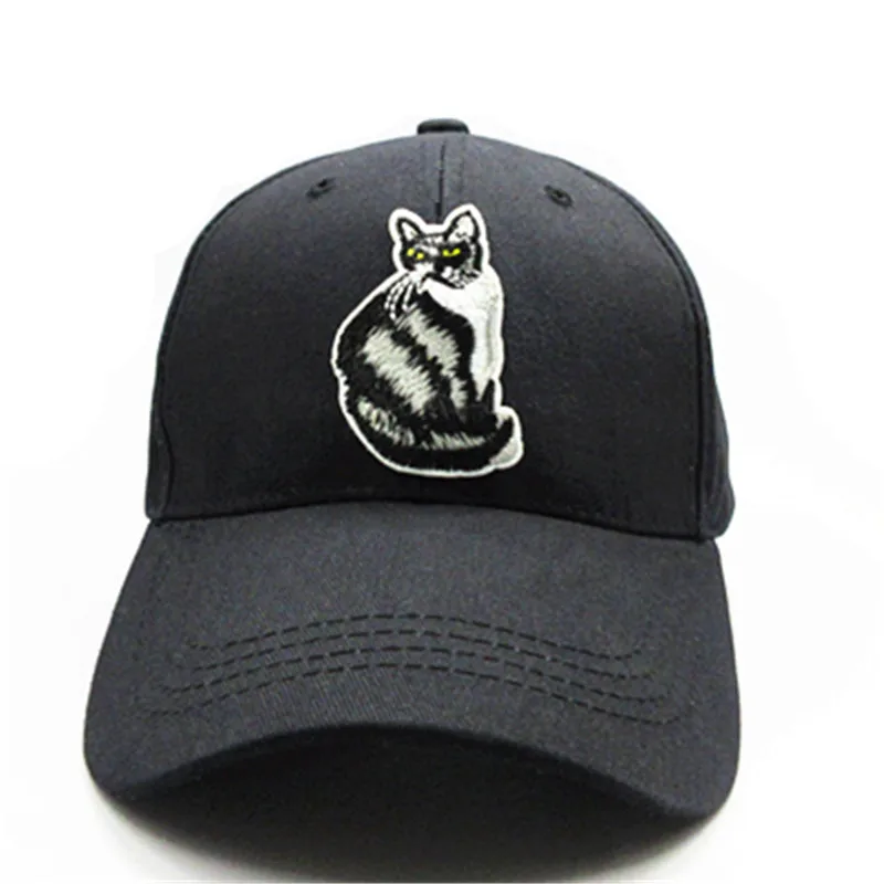 

Black cat animal embroidery cotton Casquette Baseball Cap hip-hop cap Adjustable Snapback Hats for kids men women 217