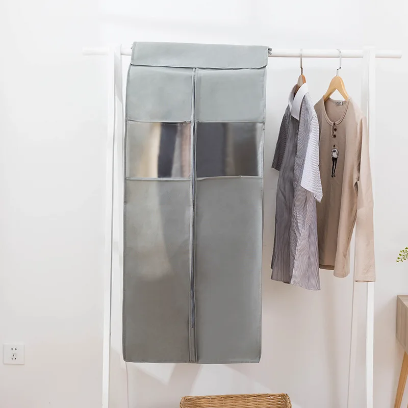 1 Piece Clothing Covers Clear Suit Bag Moth Proof Garment Bags Breathable Zipper Dust Cover