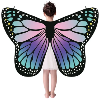 

Children Girl Colorful Cloak Butterfly Cape Scarf Monarch Butterfly Cloak Wing Decoration Festive Party Supplies