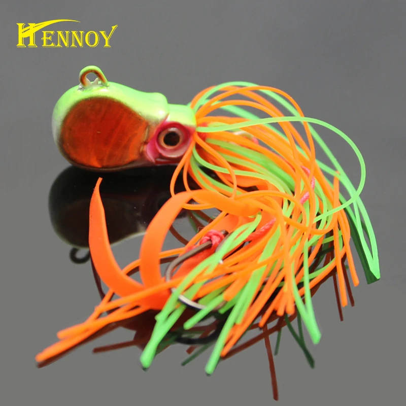 Hennoy Jig Lure Lead Octopus Head Jigs 30g for Boat Fishing Deep Sea