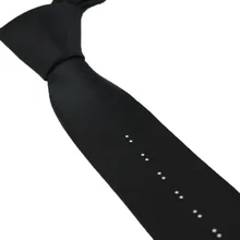 Coachella Галстуки черный с серебром контрастная строчка Дизайн галстук микрофибры узкий галстук 6 см