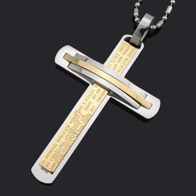 Подвеска ATGO Мужская из нержавеющей стали 316L с крестиком кресточек BP696|chain necklace