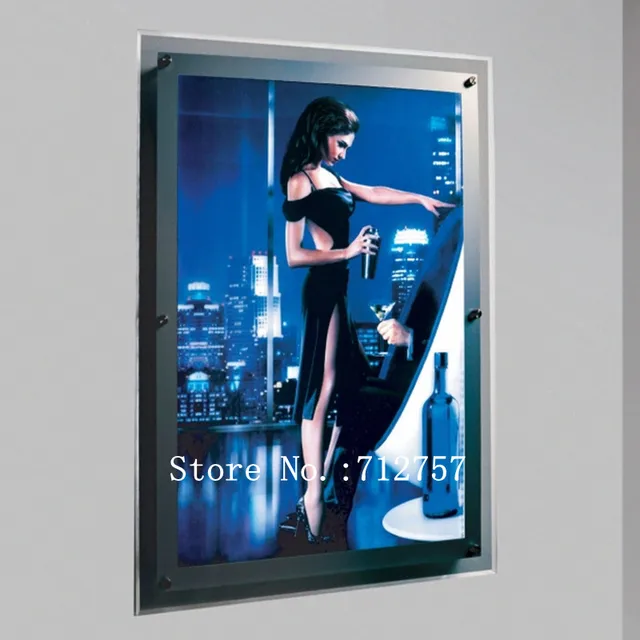 Ultra Slim Acrylic Frame LED Illuminated Movie Poster Light Boxes Wall