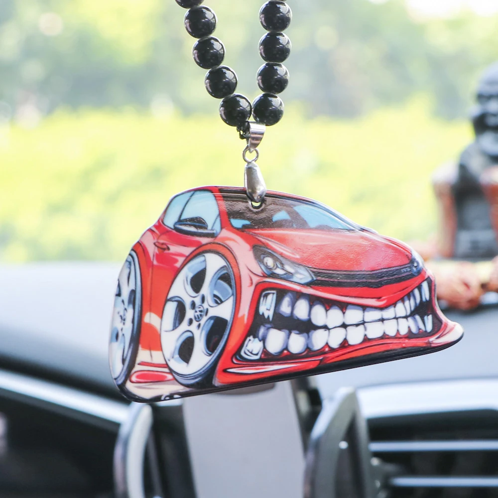 Car Pendant Creative Car Rear View Mirror Hanging Ornament Acrylic Bus 