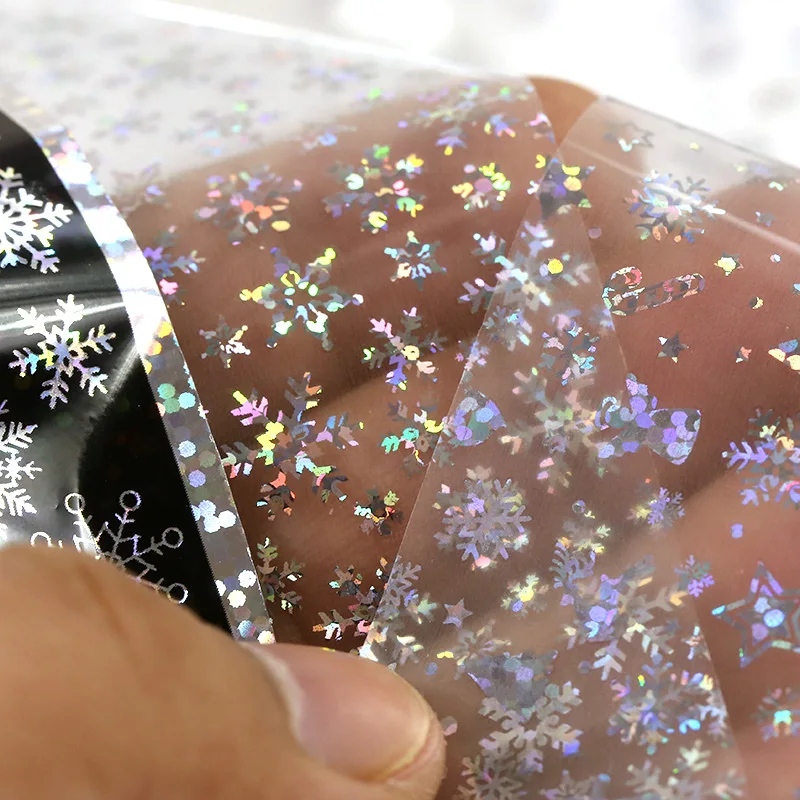 Christmas Theme Nail Foil 3D DIY Snowflakes Manicure Nail Art Transfer Starry Sticker Decorations Accessories