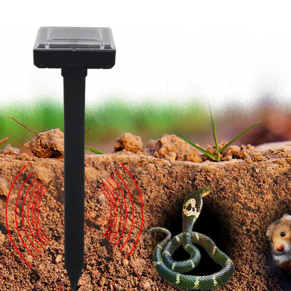 

Solar Powered Pest Repeller Ultrasonic Mole Snake Bird Mosquito Mouse Pest Control Animal Repeller Garden Eco Friendly Device