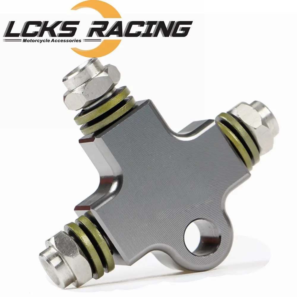 

Motorcycle Universal Modified Hydraulic Brake Hose Line CNC Pipe Tee Connector For Motorcycle modification oil Hose Adapter