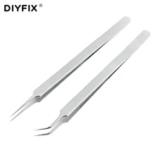DIYFIX ультра точность пинцет антистатические изогнутые прямой наконечник из нержавеющей стали пинцет-плоскогубцы ремонт телефона ручные инструменты Наборы