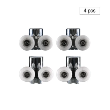 

4PCS/2Set Stainless Steel Swing Wheel Arc Type Bathroom Glass Door Roller Shower Door Fixing Pulleys Nylon Arc Type Roller