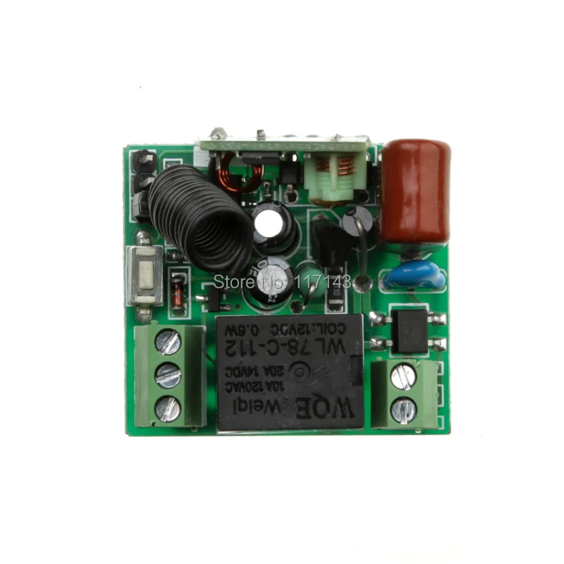 AC 220 v 1 ch RF беспроводной пульт дистанционного управления 1 pics приемник+ 2 pics передатчик с 2 кнопками