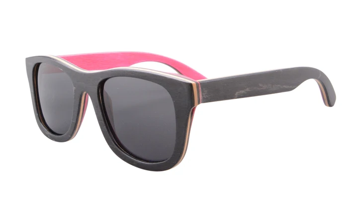 Опт деревянные солнцезащитные очки для женщин и мужчин Поляризованные очки для вождения настоящий скейтборд деревянный каркас солнцезащитные очки тени 17 цветов - Цвет линз: 68004C12