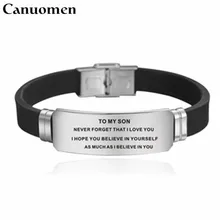 Браслеты Canuomen для моего сына, которые любят больше, чем вы знаете, браслеты из нержавеющей стали, подарки для сына, регулируемый браслет для мальчика от папы